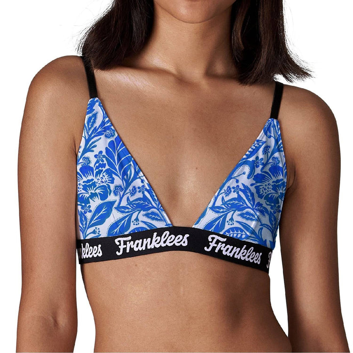 Triangle Bra | Soft Cotton | Blue Florals